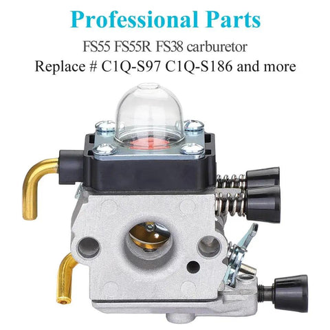 Premium Replacement Carburetor Kit For STIHL FS55 FS55R FS45 FS38 HL45 Weed Eater And Hedge Trimmer Rebuild Kit With Fuel Line And Easy Start Upgrade Compatible With ZAMA Carbs