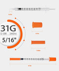 One Milliliter Syringes With 31G 5/16 Inch Needle 30 Pack Individually Wrapped For Lab Use, 1ml syringe with scale