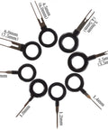 70 Piece Terminal Removal Tool Set With Pin Extractor including various sizes in stainless steel and plastic rings
