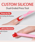 Dual-ended tool for Two Pack Semi Cured Gel Nail Strips Kit With Real Gel Hema And TPO Free 16 Sizes For Anti Lift Fit UV Light Required