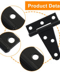 Close-up details of 6 Pack 2 Inch Heavy Duty T Strap Hinges for Outdoor Gates and Barn Doors Black Iron Gate Hinge Set