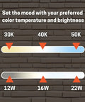 Color temperature and wattage adjustment scale for 8 Inch Recessed Led Downlight With Emergency Battery Backup.