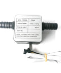 Three Eighth Inch Hall Effect Oil Flow Sensor Pro Grade High Density Food Grade Liquid Flow Meter With Hose Connection visible.
