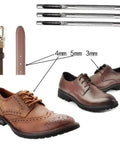 Heavy Duty Leather And Canvas Hole Punch Set used to create holes in leather shoes and watch bands, shown with 3mm, 4mm, 5mm sizes labeled
