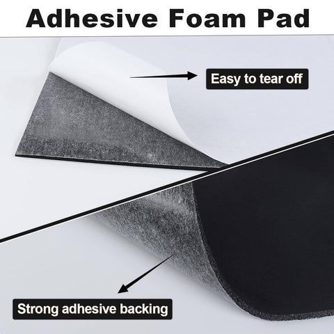 Self Adhesive Neoprene Foam Sheets, 5 Pcs, 12 By 8 By 1 Eighth Inch, showing easy tear-off and strong adhesive backing