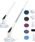 Cordless Spin Scrubber With LED Display Clean Like A Boss In No Time 350 RPM Power 9 Replaceable Heads Adjustable Extension Handle Waterproof IPX7
