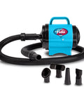 Fido Max 1 Dog Dryer From Premier Grooming Collection With Six Foot Hose And Four Nozzles Showcased in Turquoise