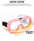 All Purpose Snorkel Mask For Kids And Adults With 180 Degree Wide View Tempered Glass Lenses Nose Cover Silicone Dive Goggles