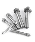 Baxnore 6-piece HSS countersink bit set with round shanks and 3-flute cutters