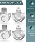 Sliding Wardrobe Door Hardware Set With Four Rollers And Eight Screws For Closet Cabinets, front view showing components.