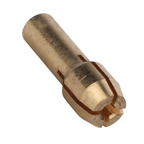 Close-up of 10 Pieces Brass Collets Set For Drills And Grinders 0.5 To 3.2mm Clamping Range 4.3mm Shank High Strength Hold Compatible With Power Drill Accessories Kit
