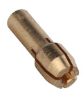 Close-up of a single brass collet from the Mini Brass Collets Set For Electric Grinders, Built Tough Pro Grade Workhorse Gear.