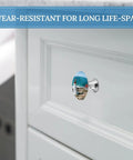 Lighthouse 1.1 Inch Cabinet Knobs Set of 2, Stainless Steel Aluminum Alloy Drawer Pulls on white kitchen cabinet