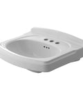 Townsend Pedestal Sink Top With 4 Inch Centers And Turn Of Century Detailing White For Bathroom Vanity Deck With Large Faucet Ledge