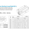 Two Piece 13mm Linear Bearing Slide Set For Smooth Motion, 15mm Axis Height, 22mm Width, 44x75mm Base, 30mm Axle Seat, Chrome Steel 52100 Antirust Oil Coated, Durable Linear Motion Guide Bearing, SMA-L SC-L series drawing