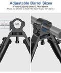 Clamp On Rifle Bipod With Quick Release, Adjustable Width Fits Barrels From 11mm To 19mm, 0.43 To 0.75 Inch mechanism