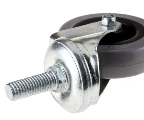Close-up of Swivel Bolt Hole Castor Wheels 75mm 3 Inch for trolleys, showing M12 bolt and grey wheel, heavy duty and abrasion resistant design.