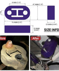 Universal Polyurethane Exhaust And Muffler Short Hanger Insulator Bracket Bushing Mount Kit 4 Pieces 10mm Inner Diameter High Density Vibration Reduction Keeps Muffler Secure Blue with size info and before-after comparison