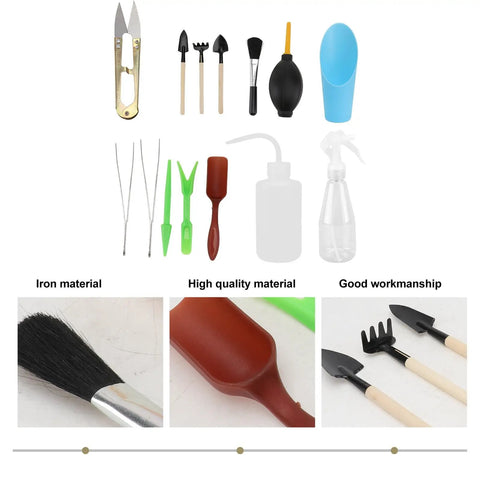 Do It All Succulent Planting Tool Set With Watering Pot And Riser, 14-Piece Garden Kit For Indoor Outdoor Plant Care, transplant tools and spray bottles