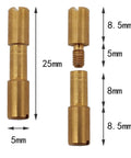 Brass Knife Handle Rivet Fasteners 10 Pack Tactical Lock Rivets For DIY EDC Projects 25mm Length 4mm Shaft 5mm Head dimensions