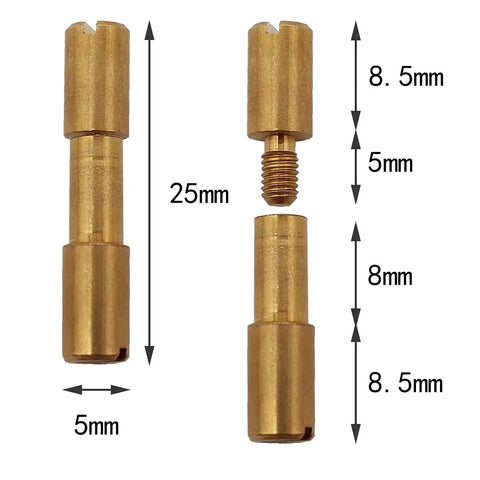 Brass Knife Handle Rivet Fasteners 10 Pack Tactical Lock Rivets For DIY EDC Projects 25mm Length 4mm Shaft 5mm Head dimensions