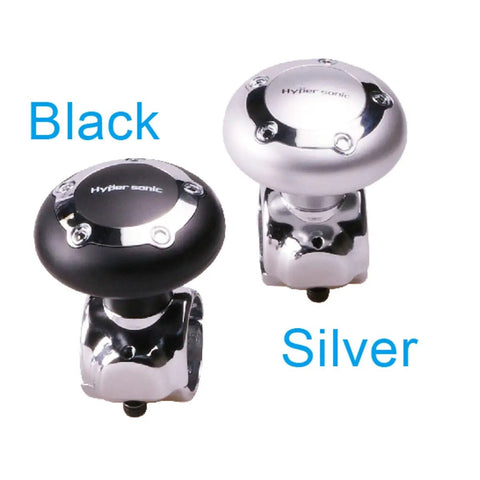 Black and silver Power Handle Steering Wheel Spinner Knob For Easy Driving And Comfy Grip Reduces Fatigue One Hand Operation Car Accessory