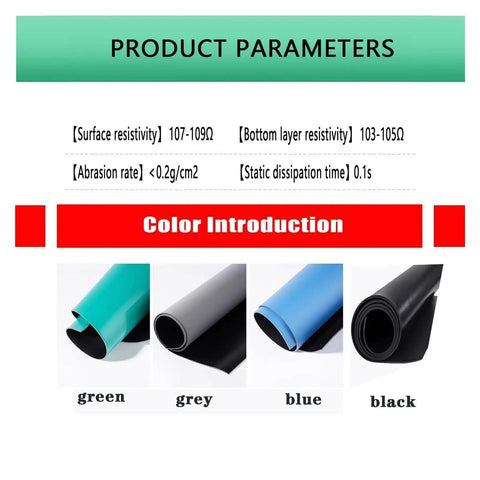 Anti Static Silicone Work Mat For Electronics Repair 60x240cm Heat Resistant Soldering Surface Green Built Pro Grade Tough color options