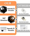 Comparison chart showing benefits of 4 Pack Ball Bearing Rollers 360 Degree Swivel Casters Self Adhesive Mini Caster Wheels against other casters.