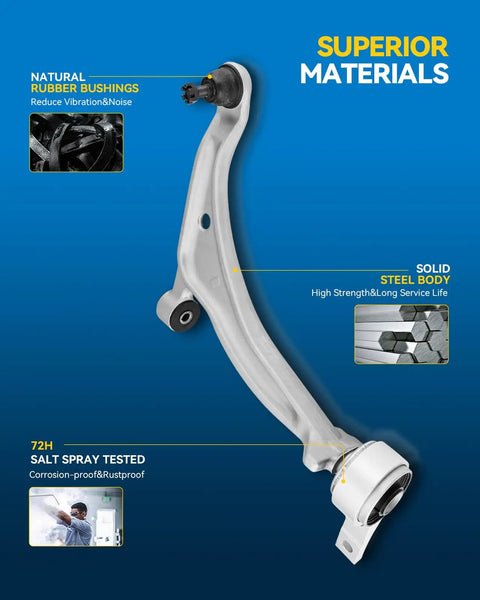 Beefed Up Front Lower Control Arm With Ball Joint Kit For Nissan Altima 2002-2006 And Maxima 2004-2008 8 Piece Suspension and steering upgrade