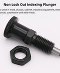 Hassle Free Push Fit Ball Nose Spring Plunger Featuring M8x1 Heavy Duty Steel Build with retractable shaft and thumb knob.