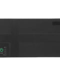 Rock Solid UPS Battery Backup With 20000mAh Core And 18W Output top view showing power status indicators and black casing.
