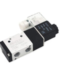1/4 Inch NPT Pneumatic Electric Solenoid Valve 3 Way 2 Position DC 24V For Air Control Systems Fast Response Pro Grade Durability Compact 3/2 Valve Fits Various Pneumatic Applications side view