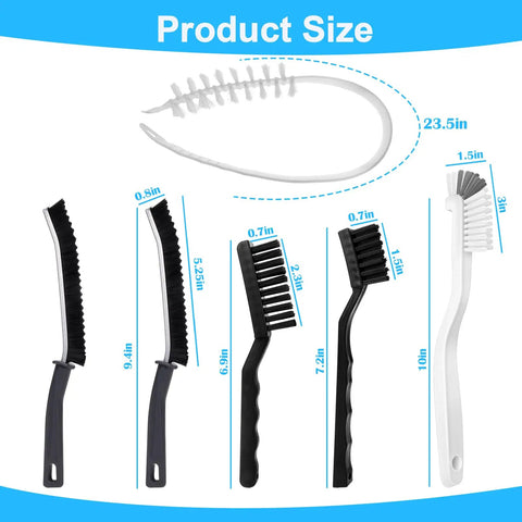 Get That Crisp Laundry Glow With This Washing Machine Cleaning Brush Kit Built For Top Load And Front Load Washers To Slap Off Grime And Reach Those Tight Crevices Easily Without Breaking A Sweat On Your Next Chore. Set of 5 brushes with size details.