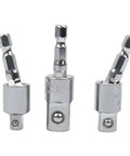360 Degree Rotating Power Drill Bit Extension Set With One Quarter Inch Three Eighths And One Half Inch Socket Adapters Impact Grade