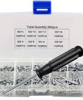Premium DIY Self Tapping Screws Set With Screwdriver For Woodworking, Stainless Steel Metal Fasteners Kit, 800 Pieces