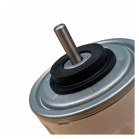 Close-up of the Rock Solid Zkfp 17 8 1l Industrial Dehumidifier Motor Part with metal shaft and rubber seal for machinery use.