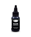 Front view of Alumilite Black opaque resin dye bottle, 1 oz (30 mL), dropper-top cap.