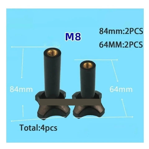 Black M8 Plastic Screw Nuts For Soft Ice Cream Machine Heavy Duty Replacement Parts Includes Two Short And Two Long Pieces