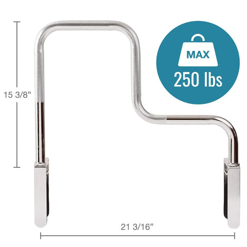 Adjustable Tub And Shower Grab Bar For Seniors With Textured Non Slip Handle Rust Resistant Safety Rail 250 Pound Capacity