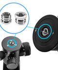 Slick 1/4 Male To 3/8 Female Thread Adapter With Double Head Stud Bolt close-up showing metal connectors for tripod use.