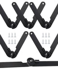 180 Degree Rotatable Lid Support Hinges For Cabinets And Boxes, Heavy Duty 9 Inch Metal Folding Lid Stay With 12 Screws, Black Soft Close