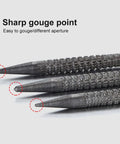 Heavy Duty Nail Setter Punch And Center Punch Set With Three Swappable Tips and sharp gouge points for precise work.