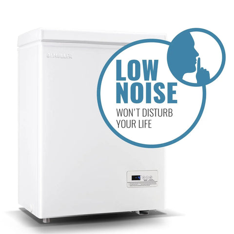 No Sweat Compact Chest Freezer With Dual Removable Baskets And Precision Digital Display To Keep Your Grocery Stash Rock Solid Cold In White Finish Quick Freeze Unit, featuring a low noise design.