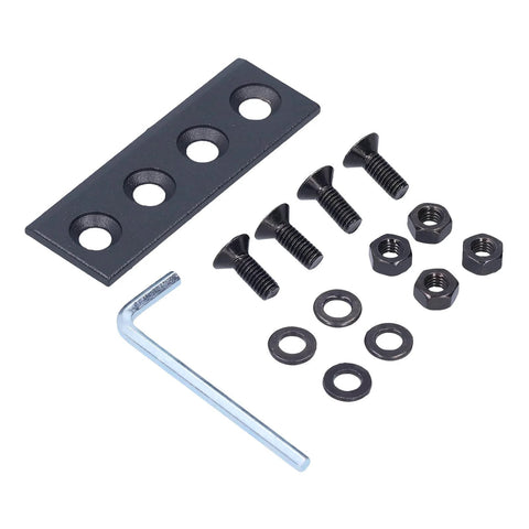 Heavy-Duty Carbon Steel Sliding Barn Door Connector Adapter For Splicing Tracks No-Drill Installation 4-Hole Fixation