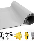 30x24 Inch ESD Rubber Mat With Grounding Kit For PC Building And Electronics Repair Anti Static Table Pad Solder Work Wrist Strap Cord Gloves Included Grey, unrolled mat with accessories