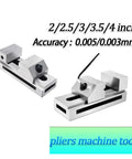 Ultra Accurate Tool Steel Bench Vise For 1.5 To 2 Inch Workpieces, Pro Grade Clamping With Quick Jaw Change shown in use
