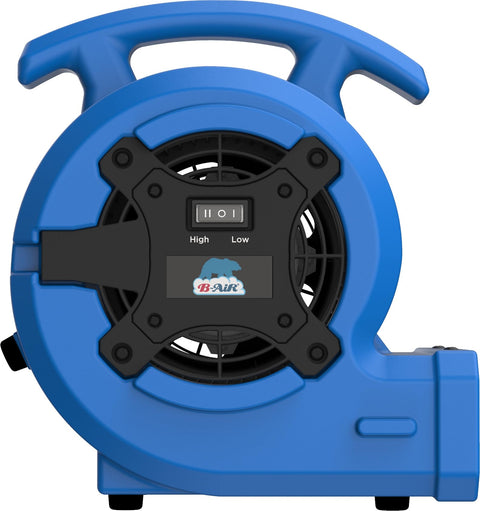 Portable 1/8 HP Air Mover With 2 Speeds, 3 Drying Angles, And 1.3 Amp Draw For Water Damage Restoration, Carpet Drying And Air Circulation Blue Pro Grade Durability