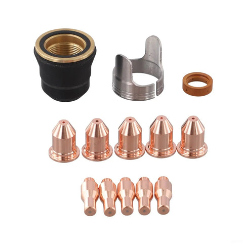 Premium 13Pcs Plasma Cutting Consumables Set with ultra-sharp 0.9mm nozzles and durable electrodes for IPT45 and Ti-Pc45.