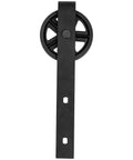 Heavy Duty Sliding Barn Door Hardware Kit With 6.6 Ft Rail In Black Finish Sturdy Large Wheel Design roller component