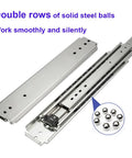 Pair Of 60 Inch Heavy Duty Drawer Slides With Full Extension And 500 Lb Load Capacity, Side Mount Ball Bearing Rails, Screws Included